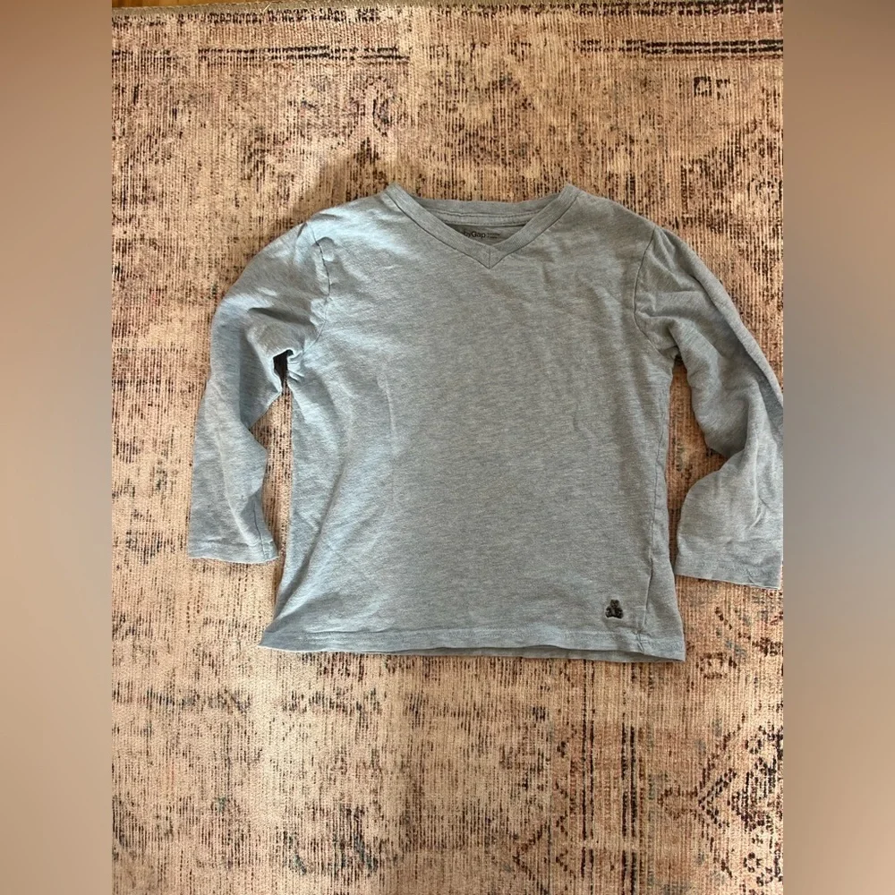 GAP Kids Boy Blue Gray Long Sleeve Tee